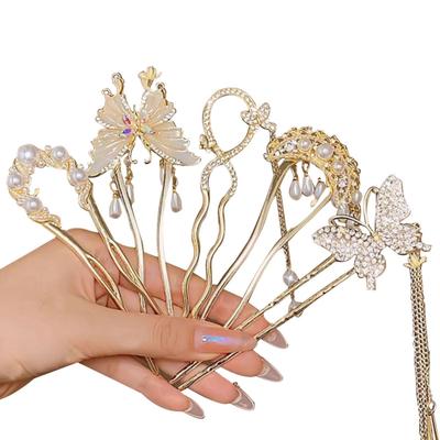 7 Pcs Chinese Hair Sticks Retro Hairpin Flower Hair Chopsticks Vintage Hanfu Pins Headdress Classic Hair Fork for Women Girls