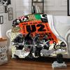 1Pc U2 Music Collage Art Flannel Blanket, Soft And Comfortable, Casual Warm, Camping Travel, Christmas, Halloween Xmas Gift. G1177