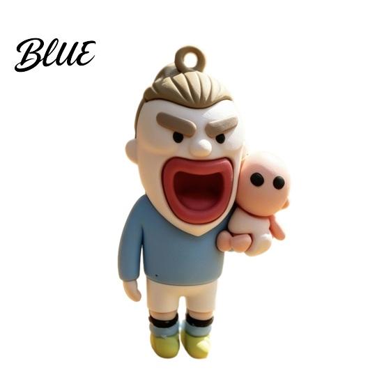 Backpack Charm Accessory Cartoon Football Player Keychain Pendant Big Mouth Man Handbag Hanging Decoration Charm Bag Decorative Accessory,