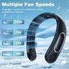Portable Neck Fan, USB Rechargeable 360° Cooling Hands Free Bladeless, 4 Speeds 16H Battery, Wearable for Travel Office Outdoor