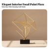 Wireframe Cube Ornament Decorative Shelf Decor Industrial for Office, Study