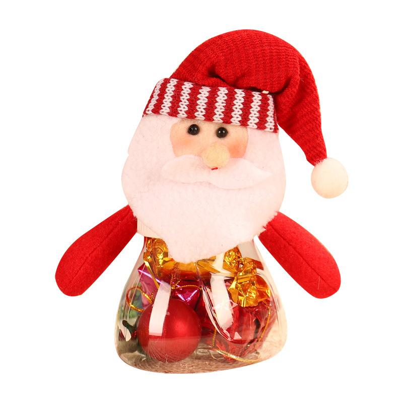 Cute Christmas Candy Biscuits Bottle Plastic Xmas Snowman Bottles Santa for Christmas Decora Candy Box Child Kid Gifts Navidad