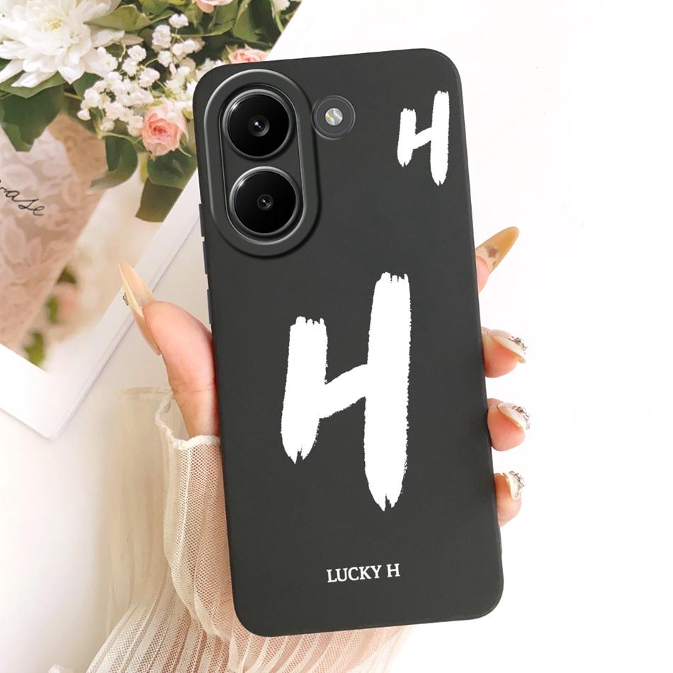 For Xiaomi Poco X8 Pro / X8 Pro Max Lucky Initial Letter Phone Case For Poco X8Pro X 8 Pro Max 5G Soft Silicone Cases Bumpers