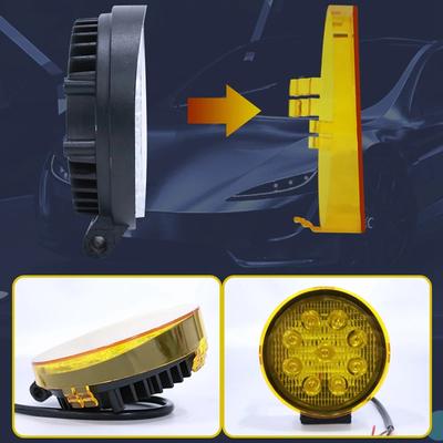 4 Zoll Bernsteinfarbene LED-Arbeitsscheinwerferabdeckung Rund/Eckig Schutzhülle Staubdicht für Off-Road 4x4 LED-Lichtleiste 27W 48W Nebelscheinwerferabdeckung