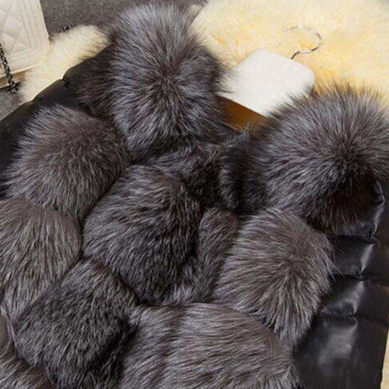 2026 Fashion Winter Women Imitation Fox Fur Coat PU Leather Long Sleeve Jacket Keep Warm Outwear Lady