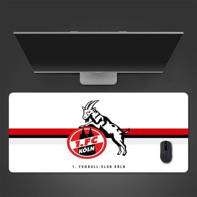 1. Alfombrilla de ratón FC Köln, Alfombrilla de escritorio grande para juegos, Alfombrilla de ratón XXL antideslizante para portátil y tableta, Alfombrilla de juego para PC con bordes cosidos