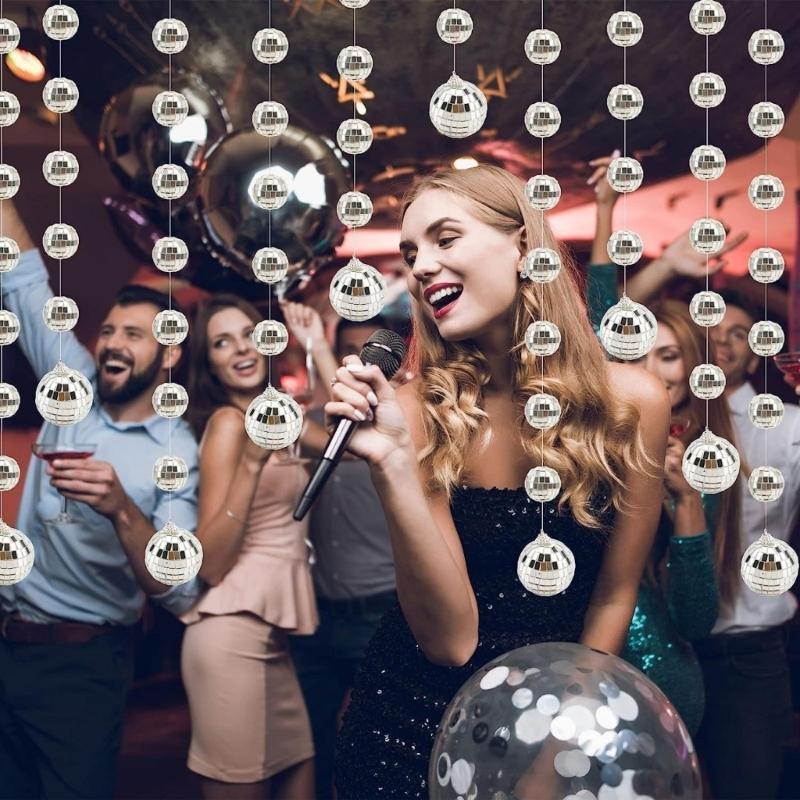 Reflective Disco Ball Decoration Metallic Ball Hanging Ornaments For Christmas Tree Ceiling Display Birthday Wedding Party Decoration