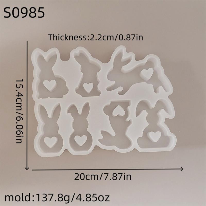 Food Grade Silicone Mold Easter Rabbit Shape Crafting Moulds Soft Flexible Moulds Silicone Texture for Hand-Making
