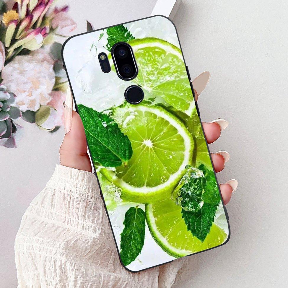 Para LG G7 ThinQ Funda Silicona Negra Gato Lindo Flores de Moda Trasera Pintada Genial Para LG G7ThinQ Funda de Teléfono LMG710EM