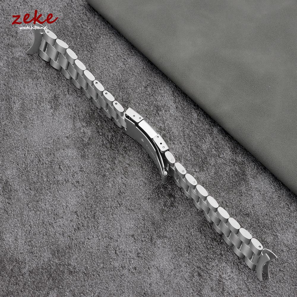 Zilver Goud Zwart Roestvrij Staal Horlogeband 16mm 18mm 20mm 22mm 24mm Gebogen Eind Band Vervanging Polsband Armband met Gereedschap