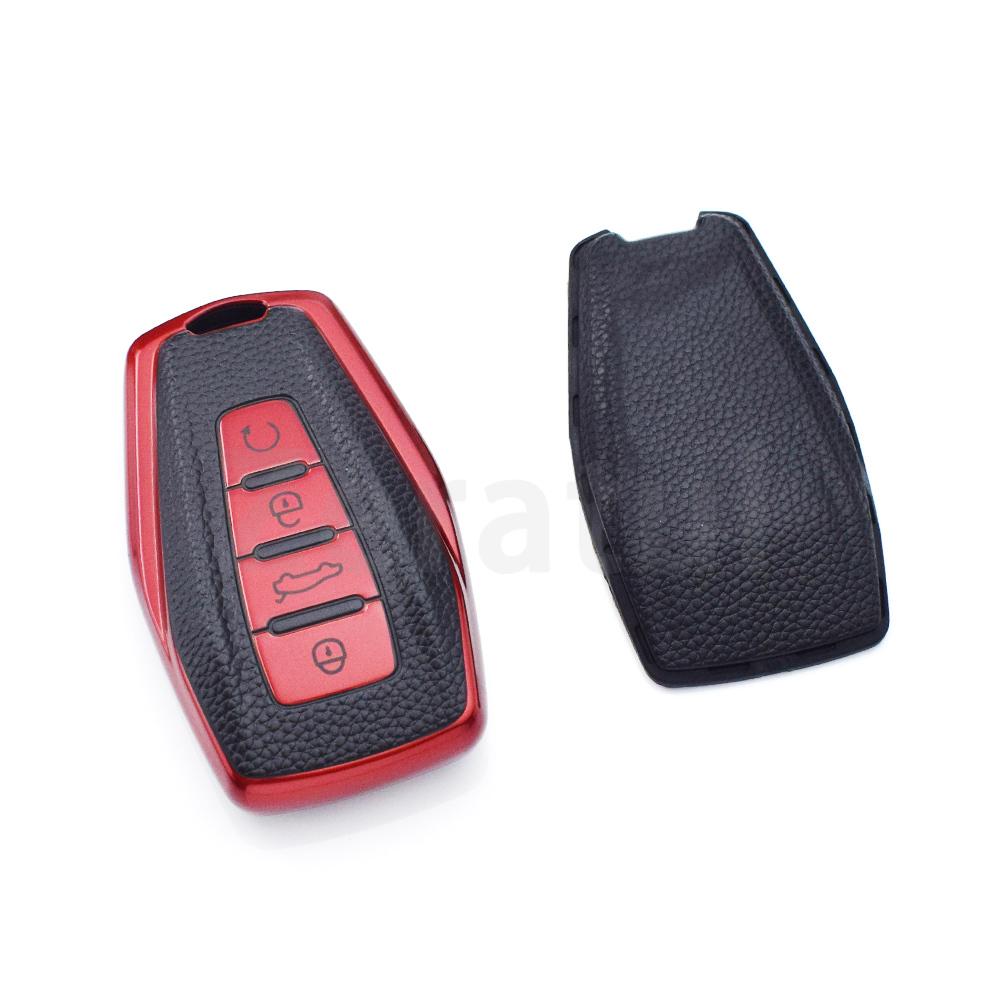 Leather Car Key Cover Case For Geely Coolray Atlas Boyue Nl3 Emgrand X7 Ex7 Suv Gt Gc9 Borui Car Shell Holder Bag Accessories