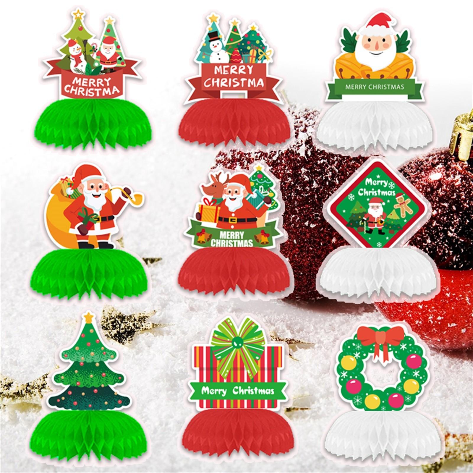 

Рождественские украшения в виде сот, украшения для тематических вечеринок, реквизит, подвесные украшения для Санта-Клауса One Size