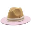 Fashion Men's and Women's Wool Woolen Double-sided Color Matching Gift Hat British Style Jazz Hat Felt Hat Celebrity Photography Wedding Hat