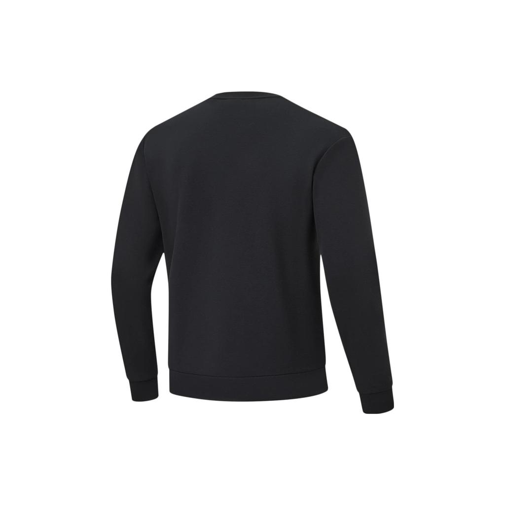 Li-Ning Solid Color Fleece Warm Pullover Sweatshirt Men Sweatshirts Black AWDT789-3