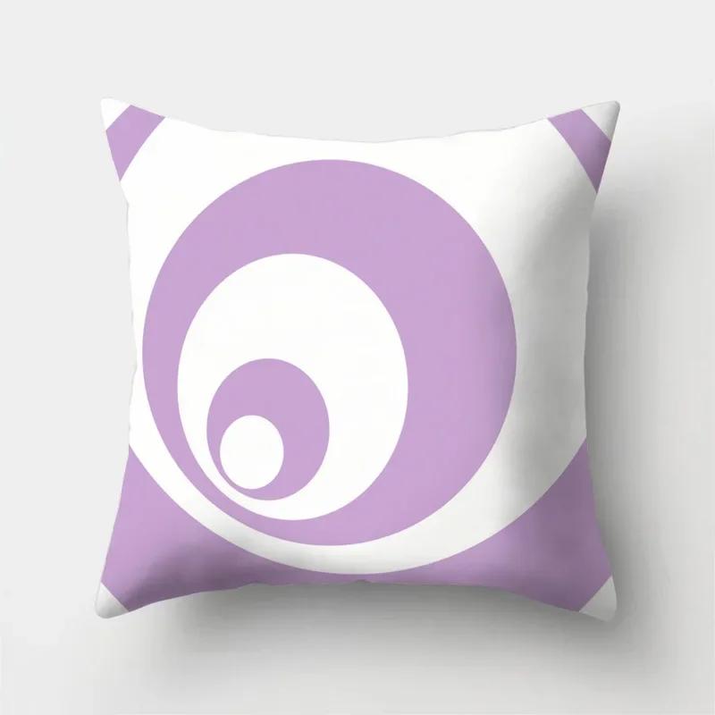 Purple Geometric Pattern Decorative Cushion Cover 45X45Cm Pillow Case For Sofa Home Decor Living Room Pillowcase
