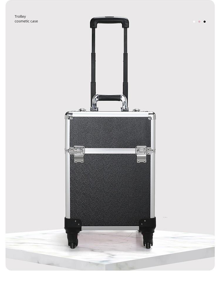 Professional Makeup Artist Trolley Case: Large Capacity Storage with Lock for Makeup, Nail, and Tattoo Tools.