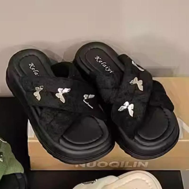 Fashion Platform Women's Slippers Designer Flats Shoes Summer Bling Slingback Sandals 2025 New Fad Flip Flops Beach Zapatillas De Mujer