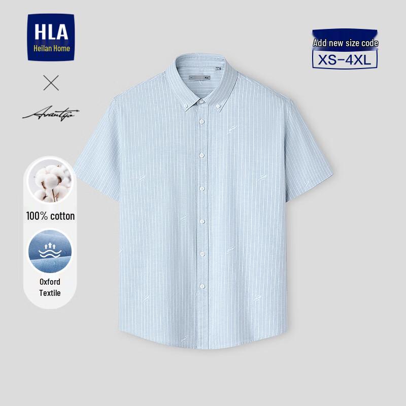 Модная мужская хлопковая рубашка с коротким рукавом HLA 4XL