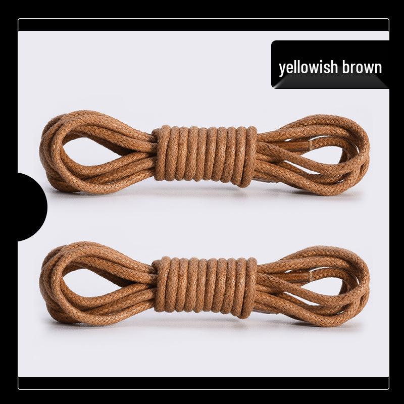Waxed Shoelaces: Thin 0.25cm Round for Leather Shoes & Martin Boots - Black, White, Brown (One Pair)