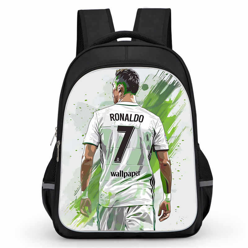 Cr7 Rucksack Hochauflösender Druck Große Kapazität Multifunktion Reißverschluss Oxford Rückenschutz Leichter Rucksack