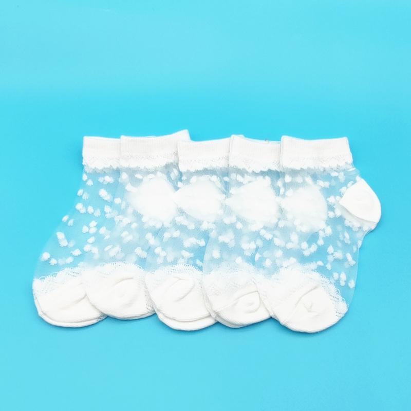 5 Pairs Girls Summer Cotton Lace Princess Mesh Socks Breathable Short Ankle Socks For Kids Age 1-12 Years Soft And Comfortable