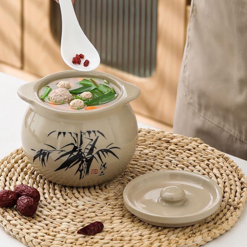 Jinlan Chun Ceramic Double Boiler Stew Pot