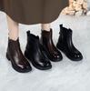 Soft leather soft sole retro velvet warm Martin boots women's autumn and winter new non-slip comfortable versatile short boots