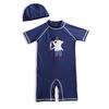 Summer Quick-Dry Pirate Captain One-Piece Swimsuit for Boys - Sun Protection, Navy Style