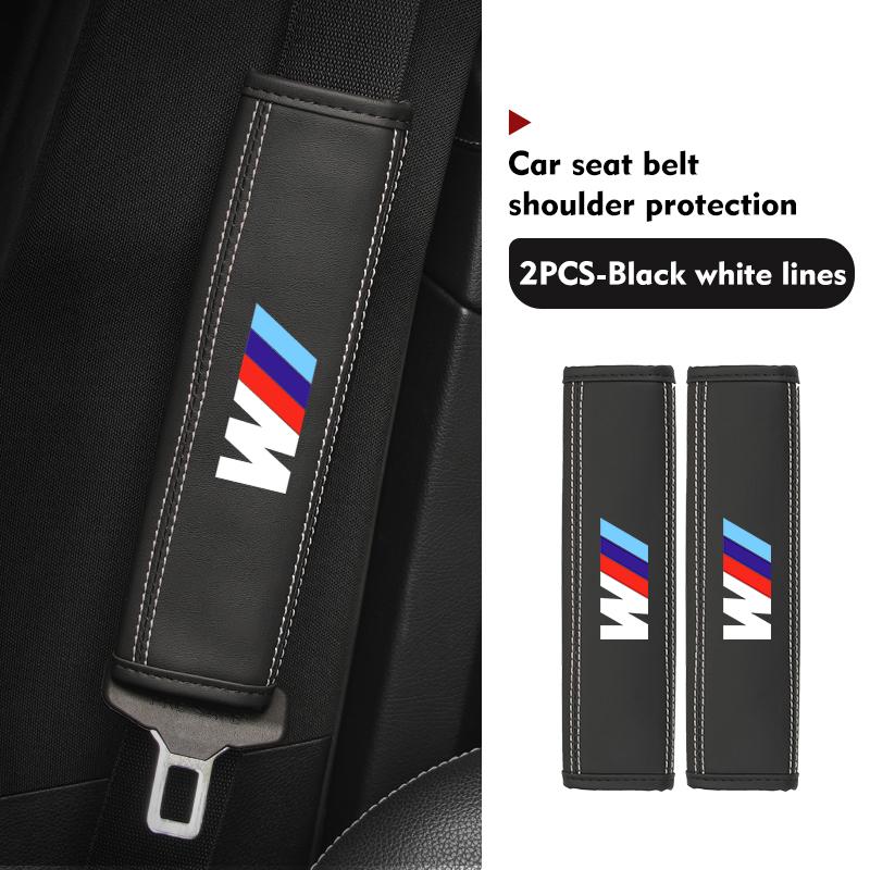 For BMW Leather Car Seat Belt Shoulder Cover Protection Accessories E30 E34 E36 E39 E46 E52 E53 E60 E61 E62 E70 E71 E83 DJ1