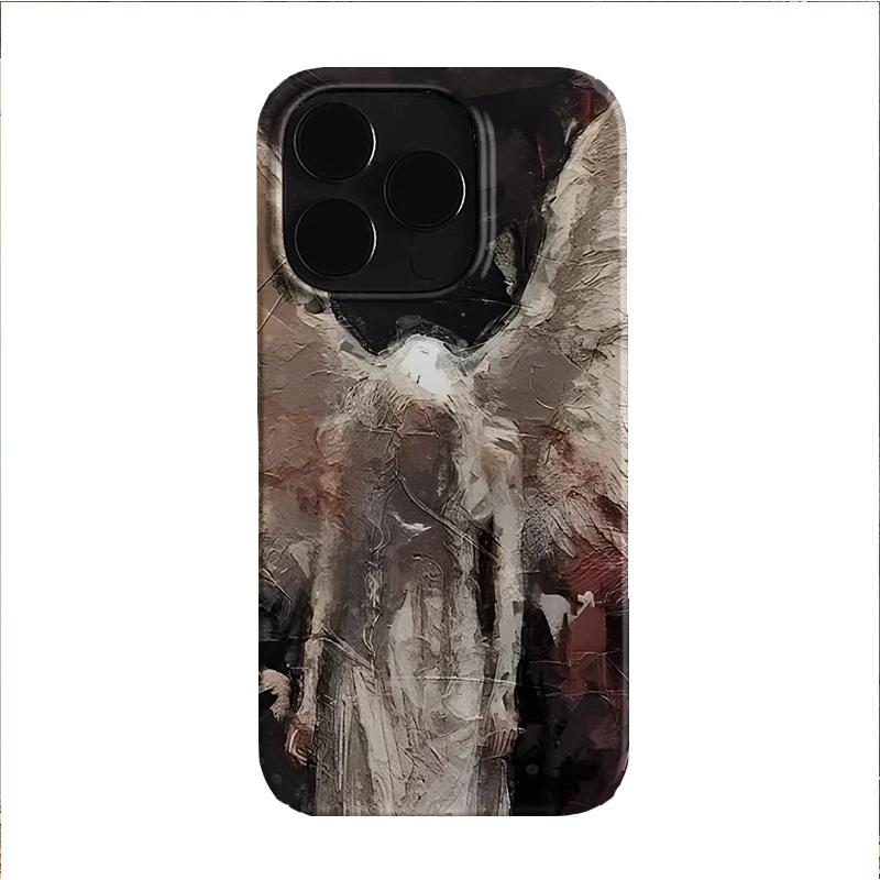 

Ретро Картина маслом Падший Ангел Арт Нишевый Чехол для Телефона Для iPhone 17 AIR 16 15 14 13 12 11 PRO MAX XR XSMAX MINI 8 PLUS Y2K Чехол iPhone17 Pro