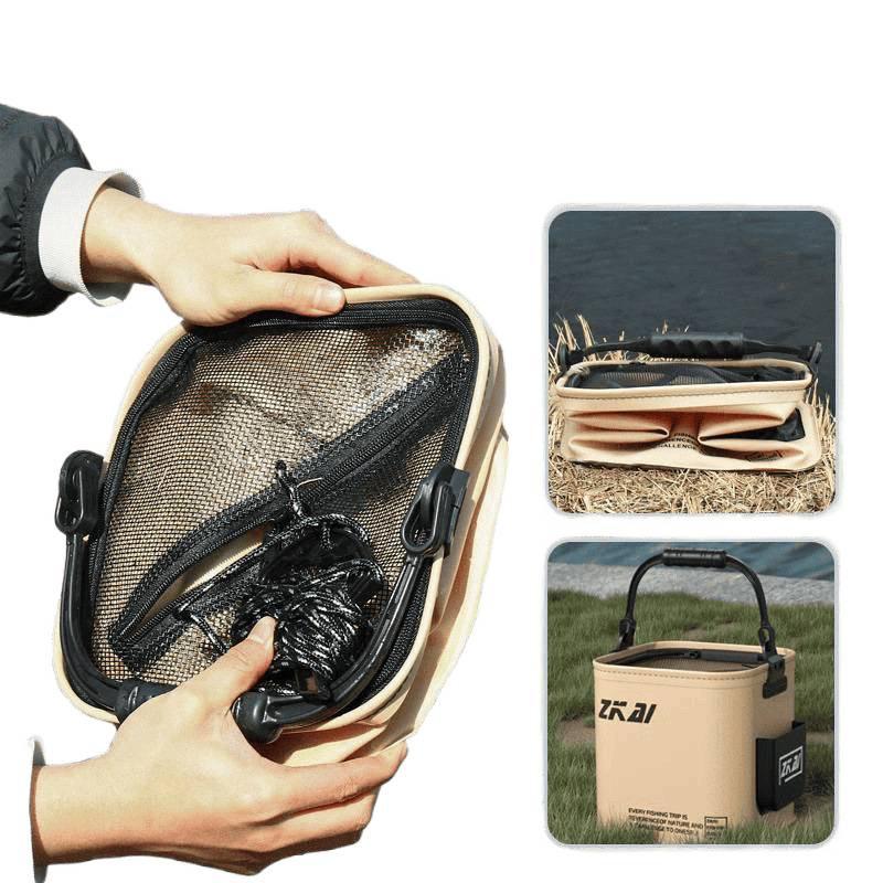 Foldable Portable Fishing Bucket with Lure & Guard – Outdoor Live Fish Container with Free Shipping