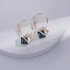 Stylish Square Zircon-Inlaid Earrings: Elegant High-End Design with 925 Silver Posts