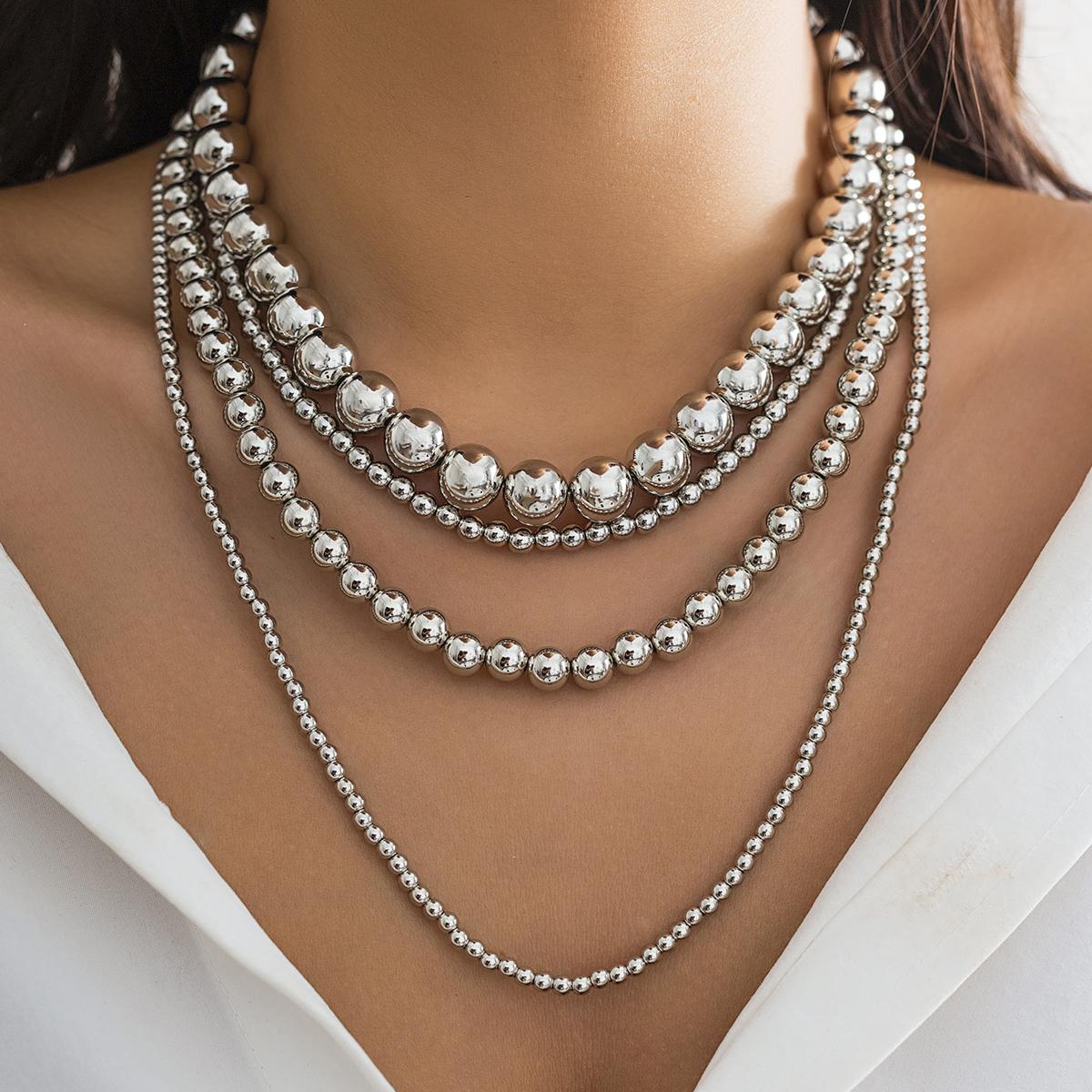 

Exaggerated CCB Beads Chain Necklace for Women Trendy Layered Beaded Chain on Neck Collar Accessories 2026 Fashion Jewelry Gifts