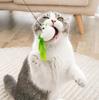 Simulation Birds Kitten Gift with Suction Cup Cat Stick Toy Cat Teaser Wands Cat Supplies Cat Toy