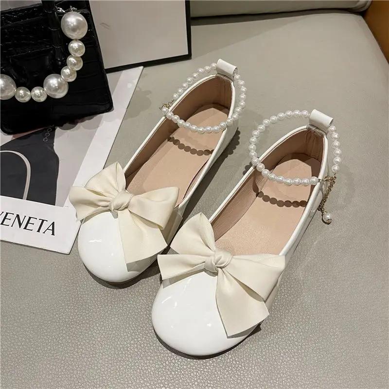 Fashion Women's Flat Shoes Single Japanese Style Lolita Cute Off White Moccasins Korean Y2k 39 On Offer Quick Delivery Ladies Footwear