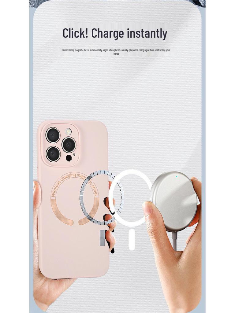 MagSafe Shockproof Liquid Silicone Case with Lens Protection for 16 Pro Max