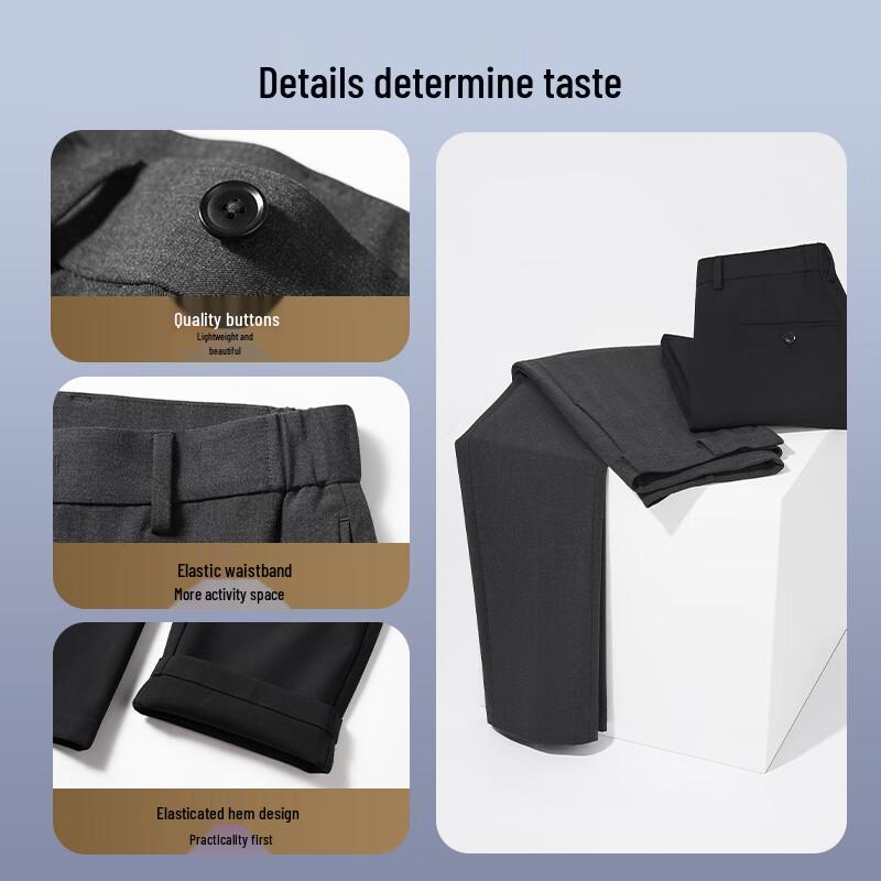 Men's Wrinkle-Resistant Straight Casual Pants