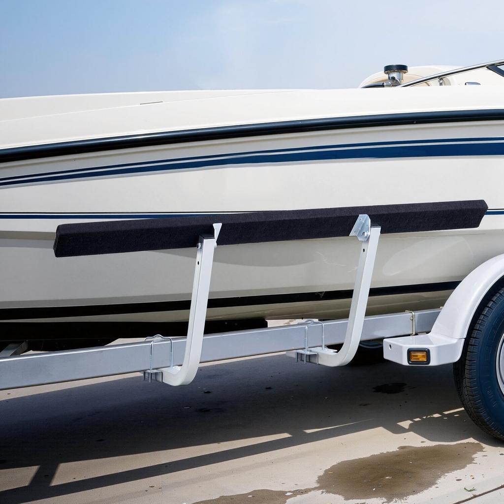 Boat Trailer Guides, 425 mm/475 mm Height Adjustable Trailers Guide, 2PCS Thickened Steel Trailer Guide-Ons with Thick Support Pads, Fits L-Beam, Box