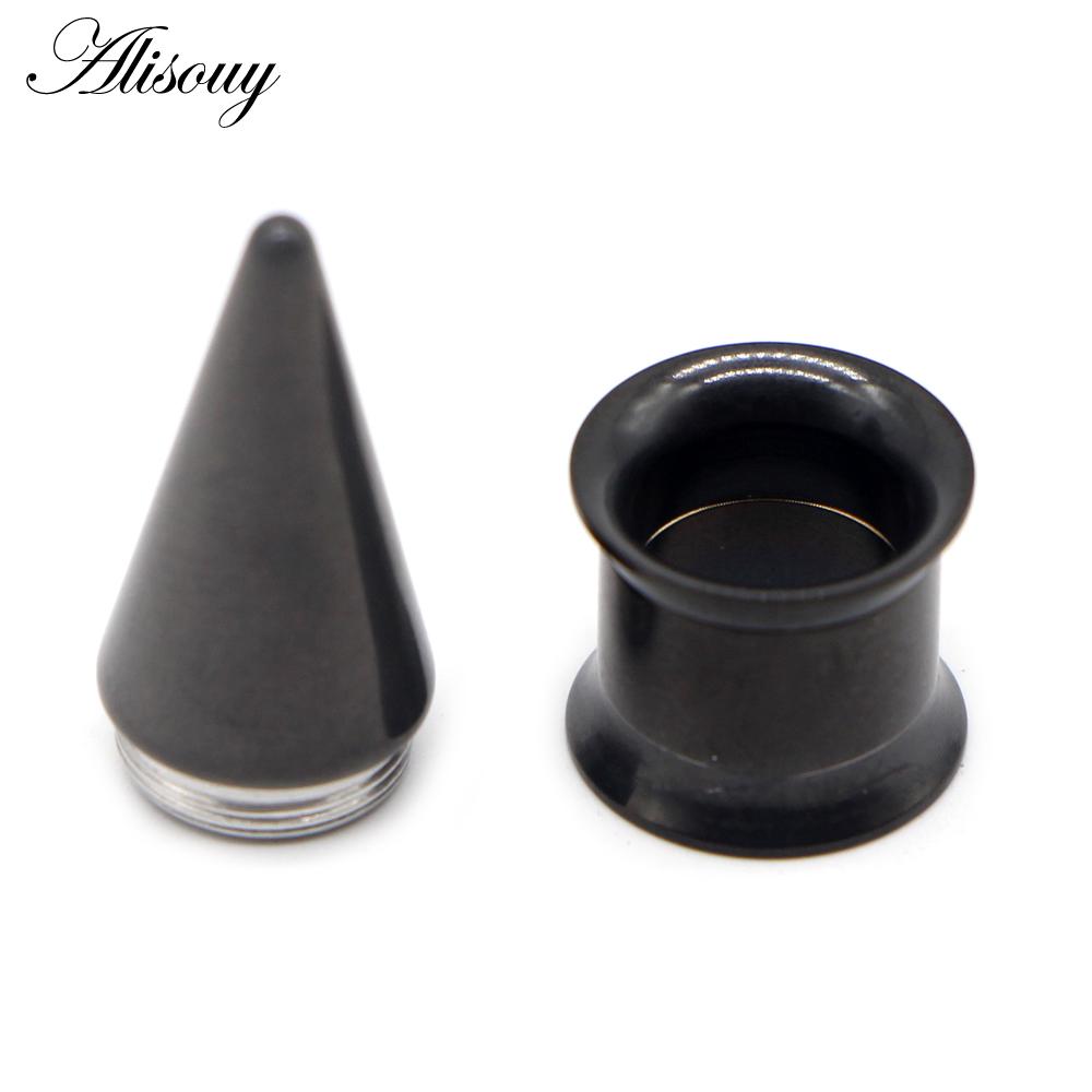 Alisouy 2PCS Stainless Steel Ear Plug Taper Tunnel Gauges Set, 2 In 1 Ear Expander Stretching Screw Kit Piercing Body Jewelry