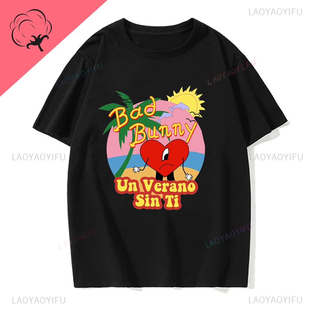 Un Verano Sin Ti Bad Bunny Tu No Eresyythkg Printed Pure Breathable and Summer Shortsleev Casual Oneck Comfortable Men Tshirt