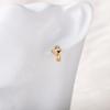 Double Love Heart Zircon Stud Earrings: Retro Micro-Inlay Design, Japanese-Korean Style, Simple Metal Accessories