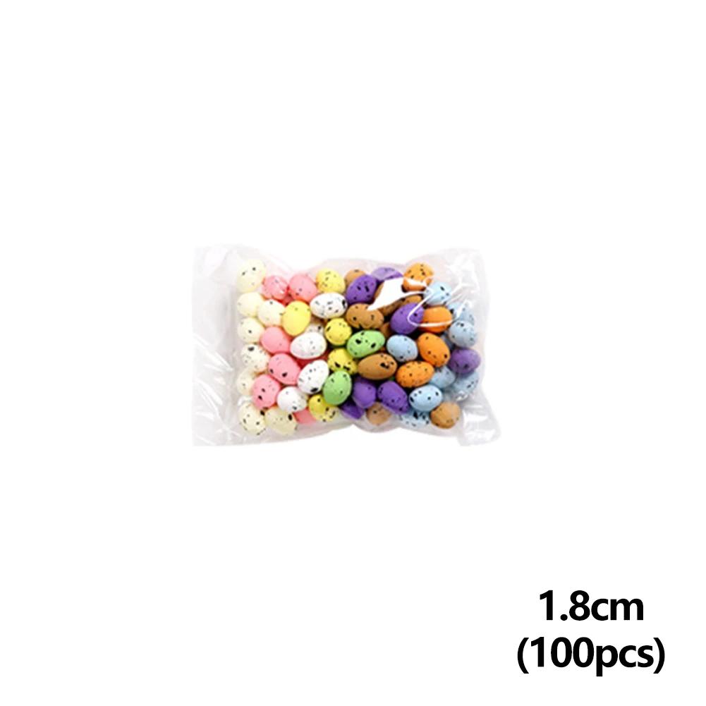 

100pcs Colorful Mini Foam Easter Eggs Fake Bird Eggs DIY Happy Easter Decoration 2026 Home Party Decor Kids Gifts Favor