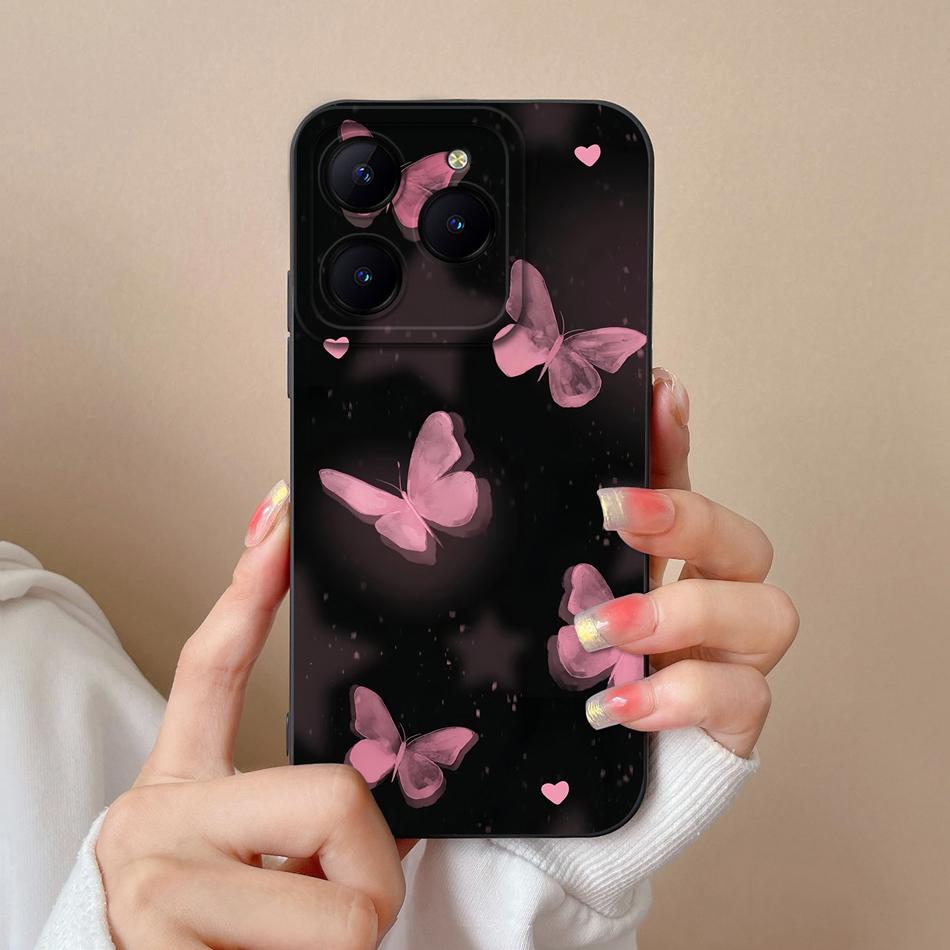Case For Realme C61 C63 Cute Girl Phone Covers For Realme C 61 Camera Protection Liquid Silicone Anti Drop Soft Back Cover Capa
