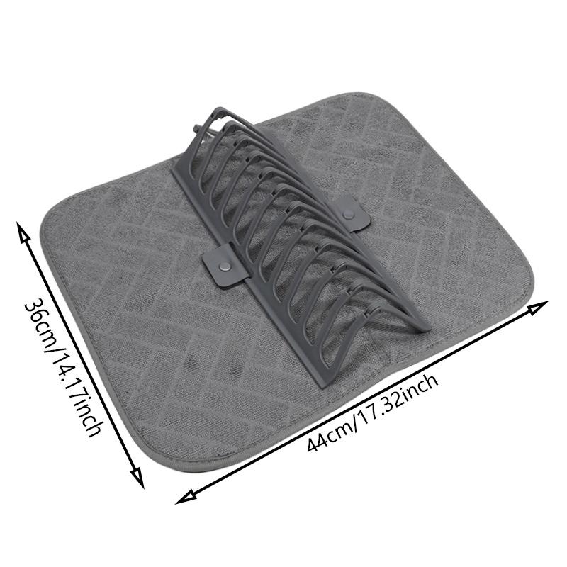 

1 шт. ковриков для сушки посуды для кухонных столешниц с пластиковой сушилкой для посуды, супервпитывающие и быстросохнущие, подставка для столовых приборов и дополнительный коврик для сушки One Size