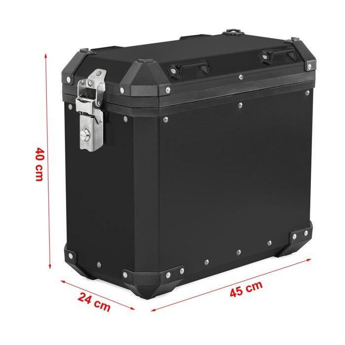 Valise latérale aluminium moto - Bagtecs GX38 - 38 L - Noir - Aluminium 2 mm