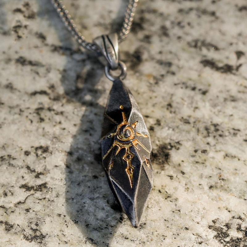 Simple Wishing Stone Pendant Necklace Clavicle Chain Adjustable Sweater Chain Vintage Collar Necklace Fashion Jewelry