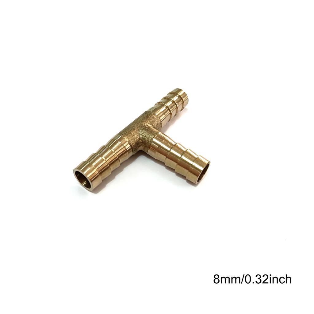 4/5/6/8/10/12/14/19mm Hose Barb Tail Tee 3 Ways Reudcing Brass Pipe Fitting Splitter Coupler Adapter Connector Water Gas Oil