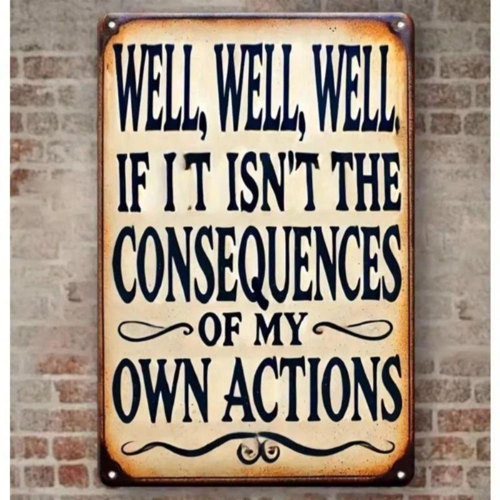 Retro Metal Tin Sign Art, Vintage Wall Decor for Living Room Garage 20x30cm