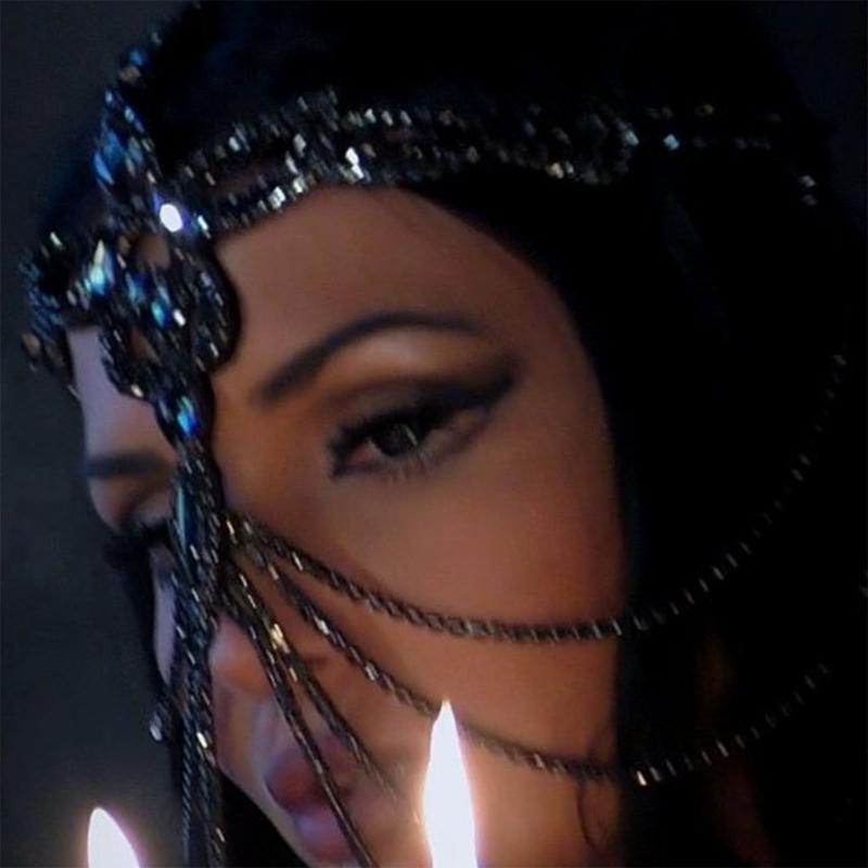 Black Rhinestones Mask for Women Luxurious and Mysterious Costume Headwear Comfortable Party Accessory