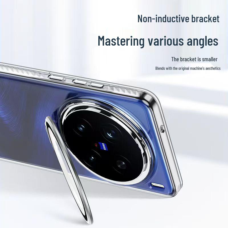 Vivo X300/X300Pro/X200Ultra Transparent Full-Coverage Stand Case